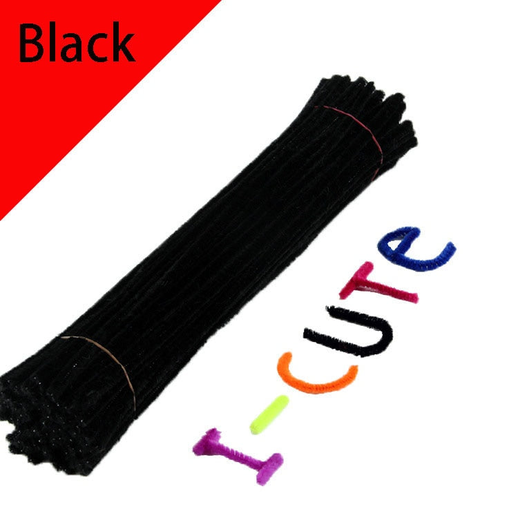 99pcs 30cm Chenille Stems Pipe Cleaners Plush Tinsel Wired Sticks Kids Toys Wedding Party Decoration DIY Handmade Craft Supplie