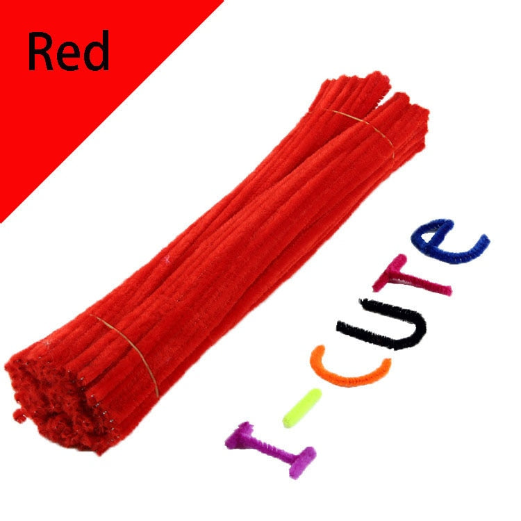 99pcs 30cm Chenille Stems Pipe Cleaners Plush Tinsel Wired Sticks Kids Toys Wedding Party Decoration DIY Handmade Craft Supplie