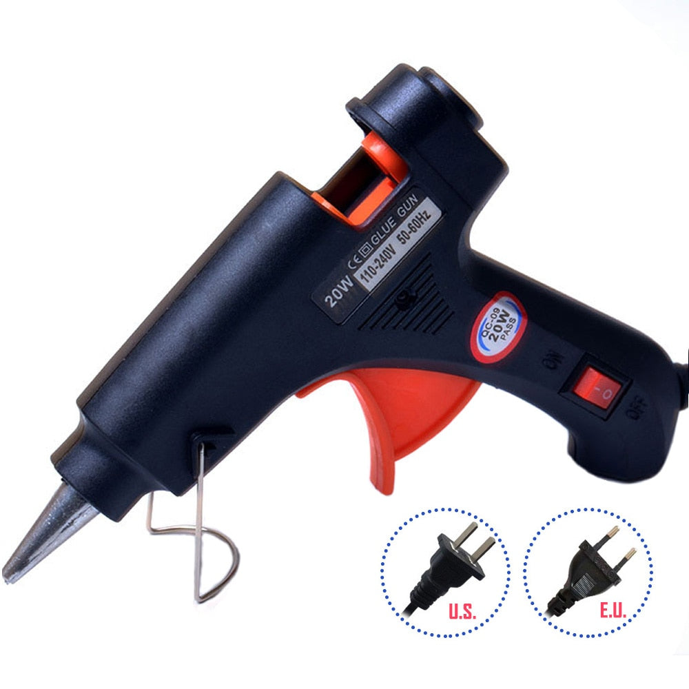 OIMG 20W Hot Melt Glue Gun Mini Household Industrial Guns Heat Temperature Thermo Electric Repair Tool Use 7mm Glue Sticks